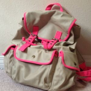 Cream and pink backpack