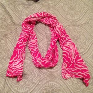 Pink and white scarf