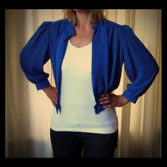SOLD AS BUNDLE... 80s blue VINTAGE cropped jacket
