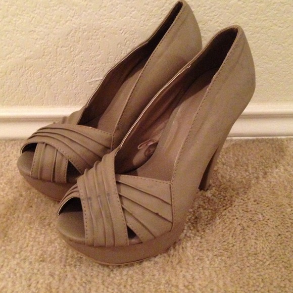 Taupe high heels