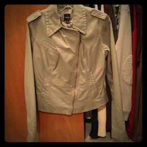 Faux grey leather jacket