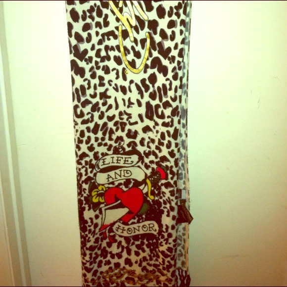 Authentic Ed Hardy leopard scarf