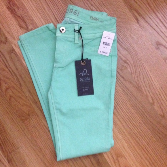 DL1961 key lime skinny jeans - Picture 2 of 2