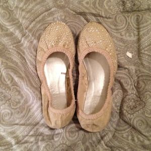 Sparkle nude ballet flats