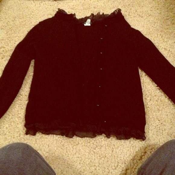 A black short sleeve sweater