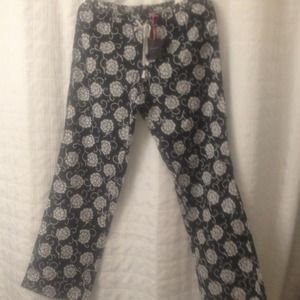 Navy and white Cynthia Rowley cotton lounge pants.