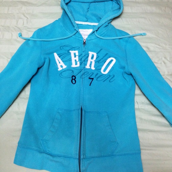 Blue zip up Aeropostale hoodie