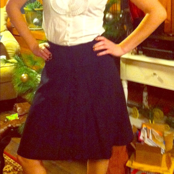 SOLD in Bundle- Vintage navy skirt with buttons!
