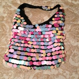 Multicolored sequin party purse