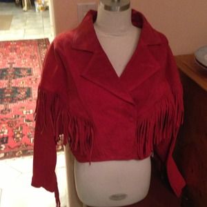 Red suede western vintage cowgirl jacket
