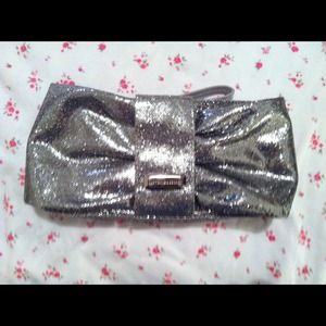 Victorias secret silver glitter clutch