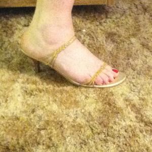 Stuart Weitzman gold sandals