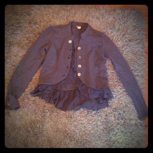 🌟Reserved🌟Cute Grey Blouse/Cardigan with Ruffles