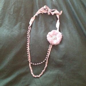 🚫Reserved🚫Cute Shop Ruche grey ribbon necklace