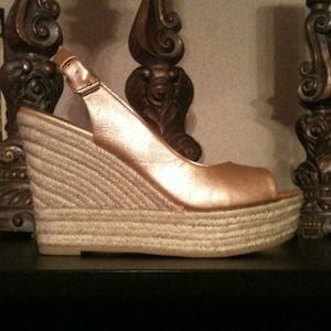 Missoni gold espadrille wedges