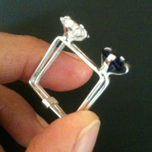 925 silver with 2 colors stone blue and withe