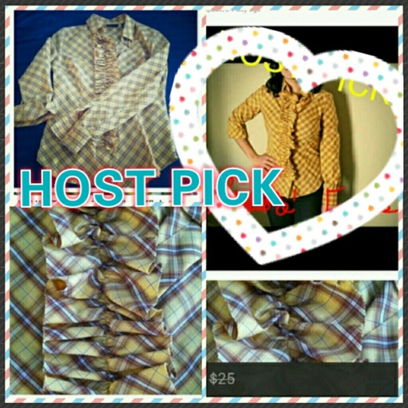 Tops - ✔HOST PICK! :) :) Yellow ruffle button up