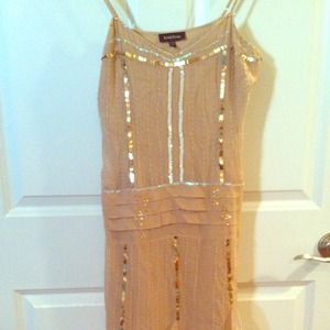 Bebe 100% silk medium beaded flapper style dress