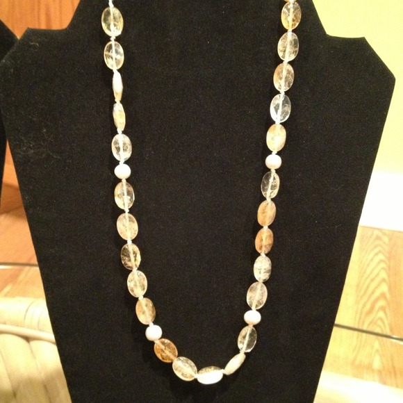 Citrine and fresh water pearl necklace - Picture 1 of 2