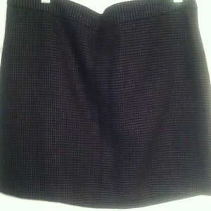 REDUCEDFully lined black & cobalt checked skirt