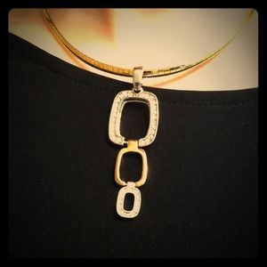 Lia Sophia reversible necklace gold silver & slide