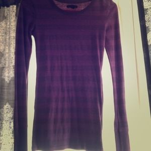 American Eagle purple striped shirt.