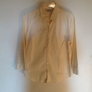 Eddie Bauer yellow 3/4 length sleeve button down