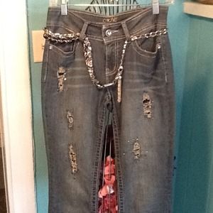 *REDUCED* Cache bootcut jeans & cute belt size 2
