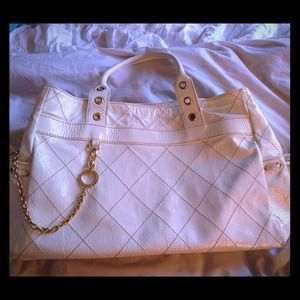 White leather Berge handbag