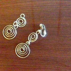 Spiral Drop Hoop Earrings