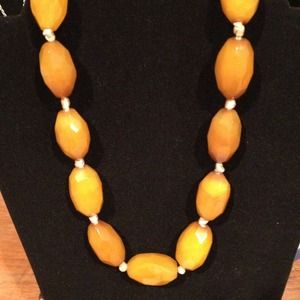 Mustard quartz necklace
