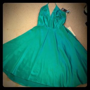 Alyn Paige halter silk dress