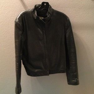 Black h&m leather jacket