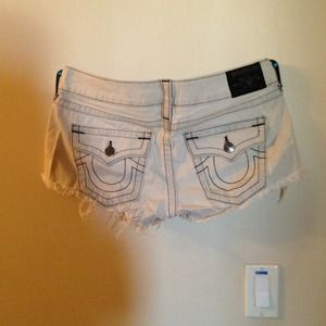 True Religion jean shorts. Color grey