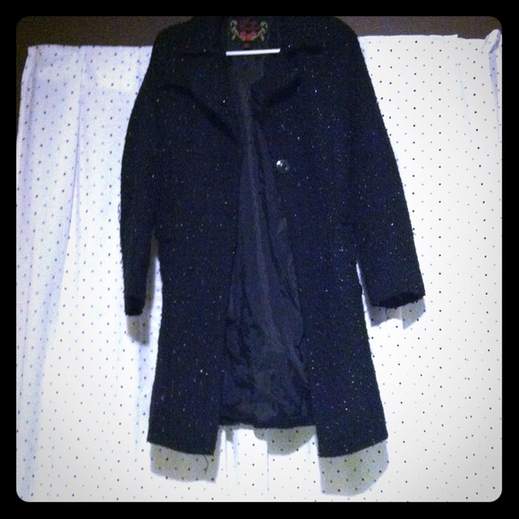 Long, Black Sparkled coat