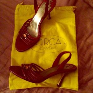 Joan and David  dark red leather sandals size 7