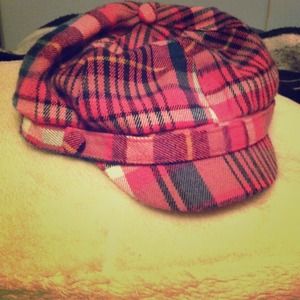 Pink plaid hat