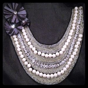 RESERVED!Stella & Dot Embroidered Bib Necklace