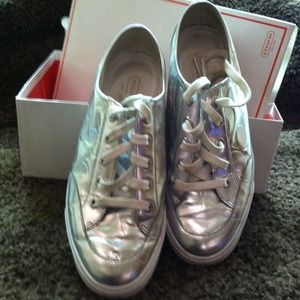 RESERVED Authentic Coach Silver/Metallic Shoes