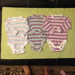 Old Navy long sleeve onesies 3 pack 3-6 mo NWOT