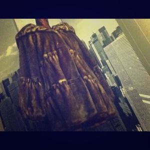 Jones New York tiered faux fur coat.