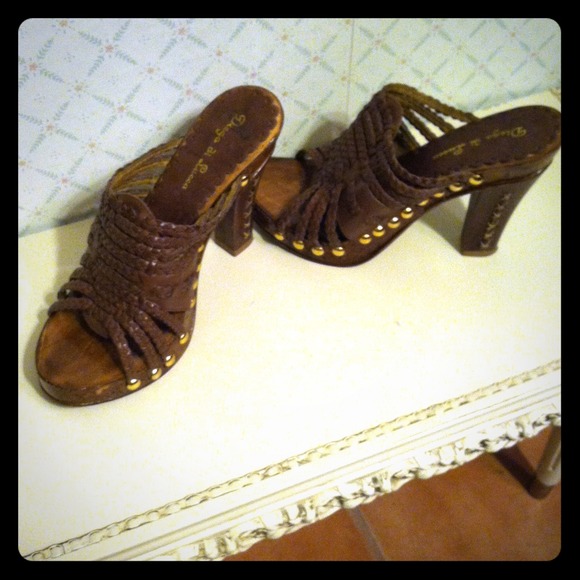 Diego di lucca brown clog/heels