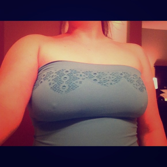 Guess brand strapless tee