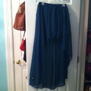 Dark Emerald chiffon hi-low skirt