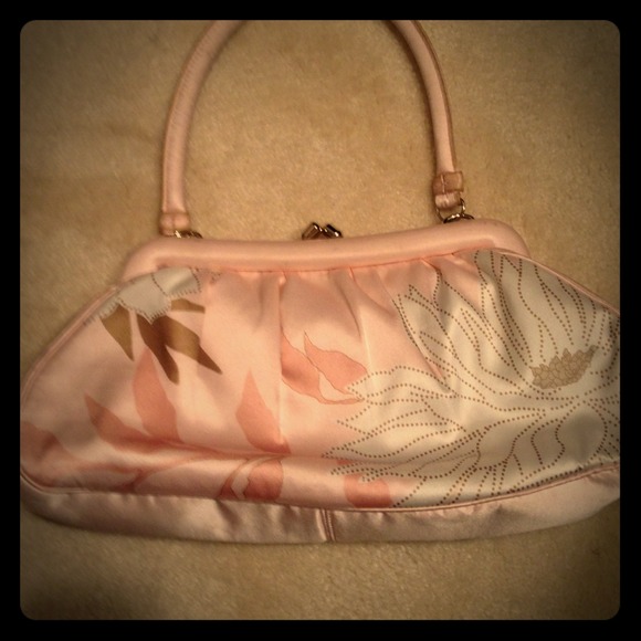 Banana Republic Handbags - Banana Republic Pink silk floral purse