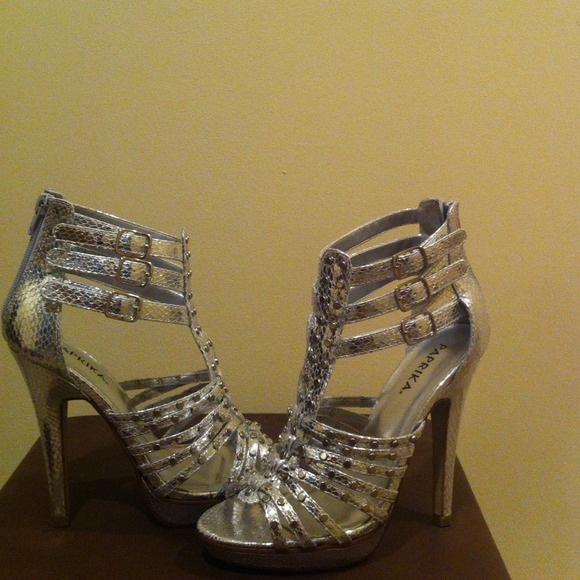 Paprika Metalic Silver Heels