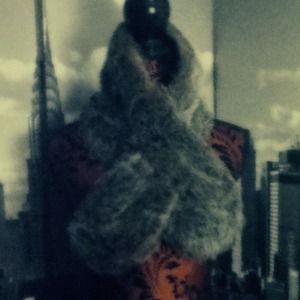 Faux fur wrap scarf.
