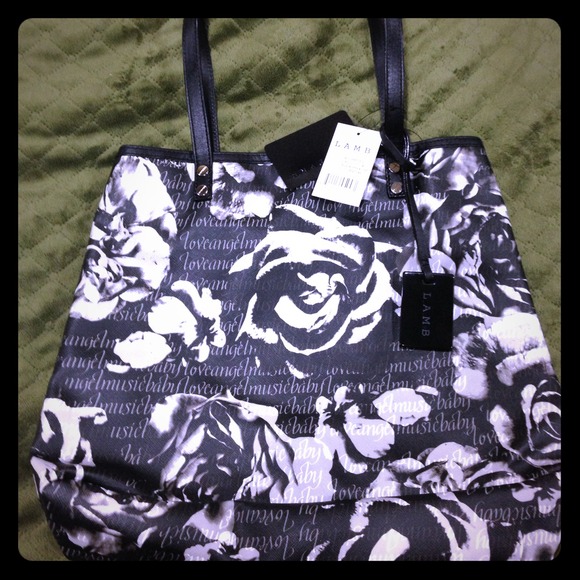 L.A.M.B. Handbags - REDUCED!!!NWT L.A.M.B. Calligraphy Rose Tote w/bag
