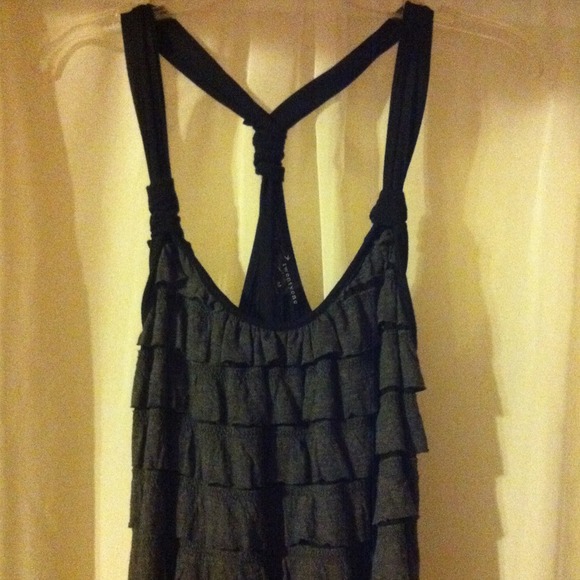 Black and grey banded bottom long top