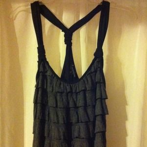 Black and grey banded bottom long top